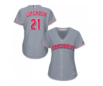 Women's Cincinnati Reds #21 Michael Lorenzen Grey Road Stitched MLB Jersey