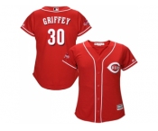 Women's Cincinnati Reds #30 Ken Griffey Red Alternate Stitched MLB Jersey