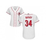 Women's Cincinnati Reds #34 Homer Bailey White Home Stitched MLB Jersey