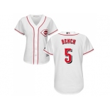 Women's Cincinnati Reds #5 Johnny Bench White Home Stitched MLB Jersey