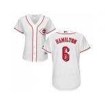 Women's Cincinnati Reds #6 Billy Hamilton White Home Stitched MLB Jersey