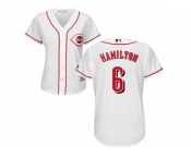 Women's Cincinnati Reds #6 Billy Hamilton White Home Stitched MLB Jersey