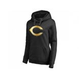 Women's Cincinnati Reds Gold Collection Pullover Hoodie Black