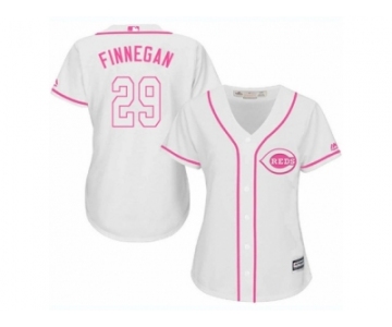 Women's Majestic Cincinnati Reds #29 Brandon Finnegan Authentic White Fashion Cool Base MLB Jersey