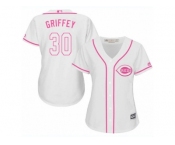 Women's Majestic Cincinnati Reds #30 Ken Griffey Authentic White Fashion Cool Base MLB Jersey