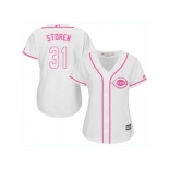 Women's Majestic Cincinnati Reds #31 Drew Storen Authentic White Fashion Cool Base MLB Jersey