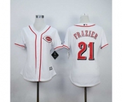 women mlb jerseys cincinnati reds #21 frazier white