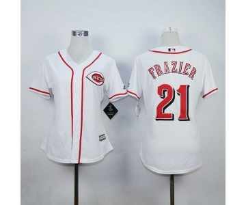 women mlb jerseys cincinnati reds #21 frazier white