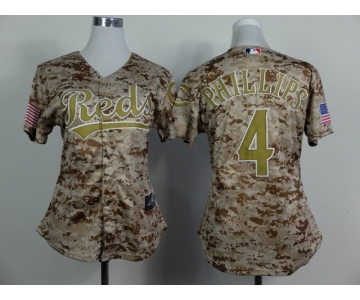 women mlb jerseys cincinnati reds #4 phillips camo