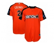 Youth Majestic Cincinnati Reds #2 Zack Cozart Replica Orange National League 2017 MLB All-Star MLB Jersey