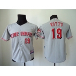 youth mlb jerseys cincinnati reds #19 votto grey