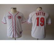 youth mlb jerseys cincinnati reds #19 votto white