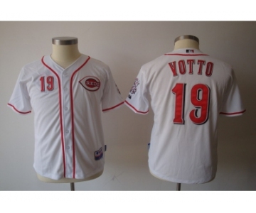 youth mlb jerseys cincinnati reds #19 votto white