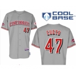 youth mlb jerseys cincinnati reds #47 cueto grey