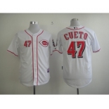 youth mlb jerseys cincinnati reds #47 cueto white