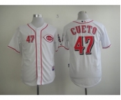 youth mlb jerseys cincinnati reds #47 cueto white