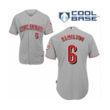 youth mlb jerseys cincinnati reds #6 hamilton grey