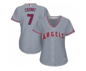 Women Los Angeles Angels #7 Zack Cozart Grey Road Stitched MLB Jersey