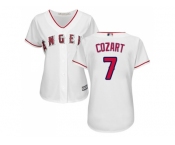 Women Los Angeles Angels #7 Zack Cozart White Home Stitched MLB Jersey