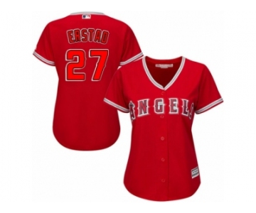 Women Majestic Los Angeles Angels of Anaheim #27 Darin Erstad Authentic Red Alternate MLB Jersey