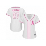 Women Majestic Los Angeles Angels of Anaheim #27 Darin Erstad Authentic White Fashion Cool Base MLB Jersey