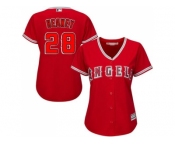 Women's Los Angeles Angels Of Anaheim #28 Andrew Heaney Red Alternate Stitched MLB Jersey