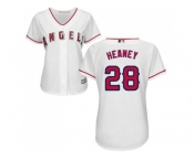 Women's Los Angeles Angels Of Anaheim #28 Andrew Heaney White Home Stitched MLB Jersey