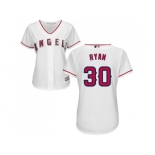 Women's Los Angeles Angels Of Anaheim #30 Nolan Ryan White Home Stitched MLB Jersey