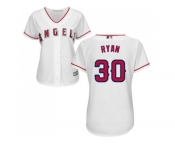 Women's Los Angeles Angels Of Anaheim #30 Nolan Ryan White Home Stitched MLB Jersey