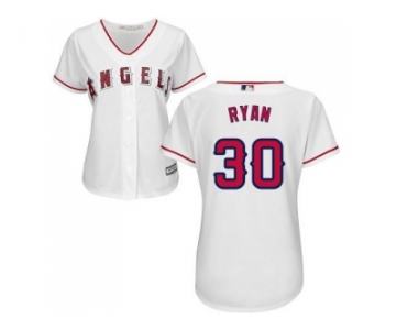 Women's Los Angeles Angels Of Anaheim #30 Nolan Ryan White Home Stitched MLB Jersey