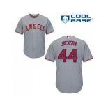 Women's Los Angeles Angels Of Anaheim #44 Reggie Jackson Grey Road Stitched MLB Jersey