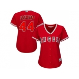 Women's Los Angeles Angels Of Anaheim #44 Reggie Jackson Red Alternate Stitched MLB Jersey