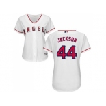 Women's Los Angeles Angels Of Anaheim #44 Reggie Jackson White Home Stitched MLB Jersey