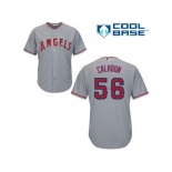 Women's Los Angeles Angels Of Anaheim #56 Kole Calhoun Grey Road Stitched MLB Jersey