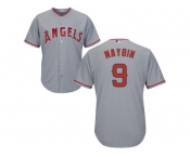 Women's Los Angeles Angels Of Anaheim #9 Cameron Maybin Grey Road Stitched MLB Jersey