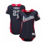 Women's Majestic Los Angeles Angels of Anaheim #27 Mike Trout Game Navy Blue American League 2018 MLB All-Star MLB Jersey