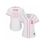 Women's Majestic Los Angeles Angels of Anaheim #30 Nolan Ryan Authentic White Fashion Cool Base MLB Jersey