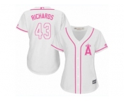 Women's Majestic Los Angeles Angels of Anaheim #43 Garrett Richards Authentic White Fashion Cool Base MLB Jersey