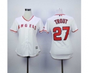 women mlb jerseys los angeles angels #27 trout white