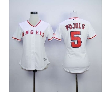 women mlb jerseys los angeles angels #5 pujols white