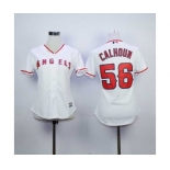 women mlb jerseys los angeles angels #56 calhoun white