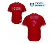 Youth Los Angeles Angels #7 Zack Cozart Red Cool Base Stitched MLB Jersey