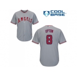 Youth Los Angeles Angels #8 Justin Upton Grey Cool Base Stitched Baseball Jersey