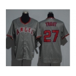 Youth Los Angeles Angels Of Anaheim #27 Mike Trout Grey Cool Base Stitched MLB Jersey