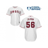 Youth Los Angeles Angels Of Anaheim #56 Kole Calhoun White Cool Base Stitched MLB Jersey