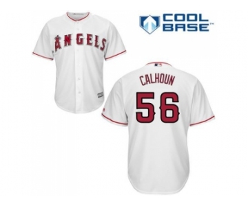 Youth Los Angeles Angels Of Anaheim #56 Kole Calhoun White Cool Base Stitched MLB Jersey