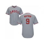 Youth Los Angeles Angels Of Anaheim #9 Cameron Maybin Grey Cool Base Stitched MLB Jersey