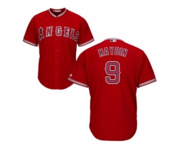 Youth Los Angeles Angels Of Anaheim #9 Cameron Maybin Red Cool Base Stitched MLB Jersey