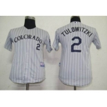 MLB Colorado Rockies #2 Tulowitzki Grey[Kids]