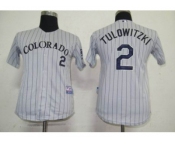 MLB Colorado Rockies #2 Tulowitzki Grey[Kids]